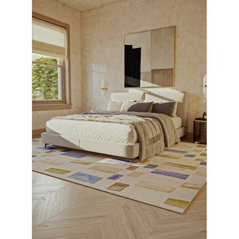 Berangere Washable Geometric Indoor Rug, Rectangle 2' x 3'