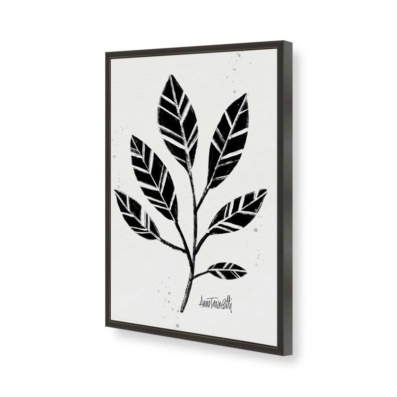 et botanique III, Encadrement ouvert, noir satiné, H 21 po x l 17 po