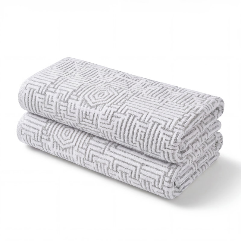 Serviettes de bain Jasper, Platine