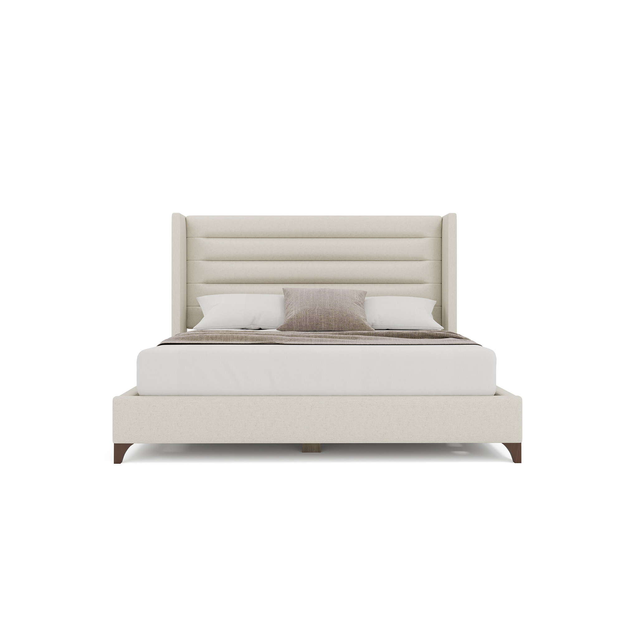 Miliyah Horizontal Channel Upholstered Bed, Off White Revolution®, Queen