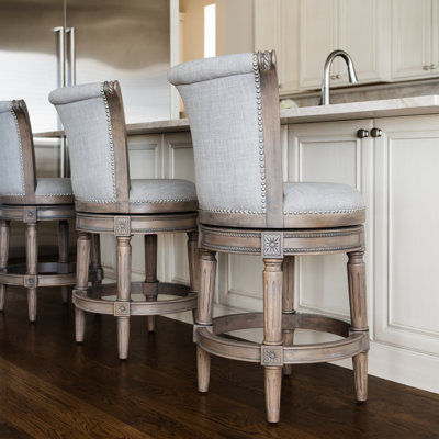 Maven Lane Pullman Stool with Fabric Upholstery