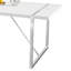  Table de salle à manger rectangulaire Modern Glam ultrabrillante avec pieds géométriques en métal-1015117288