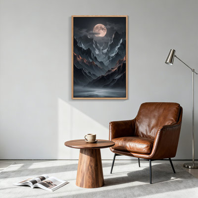 Ensemble de 1 tableau sur toile « Montagnes au clair de lune »