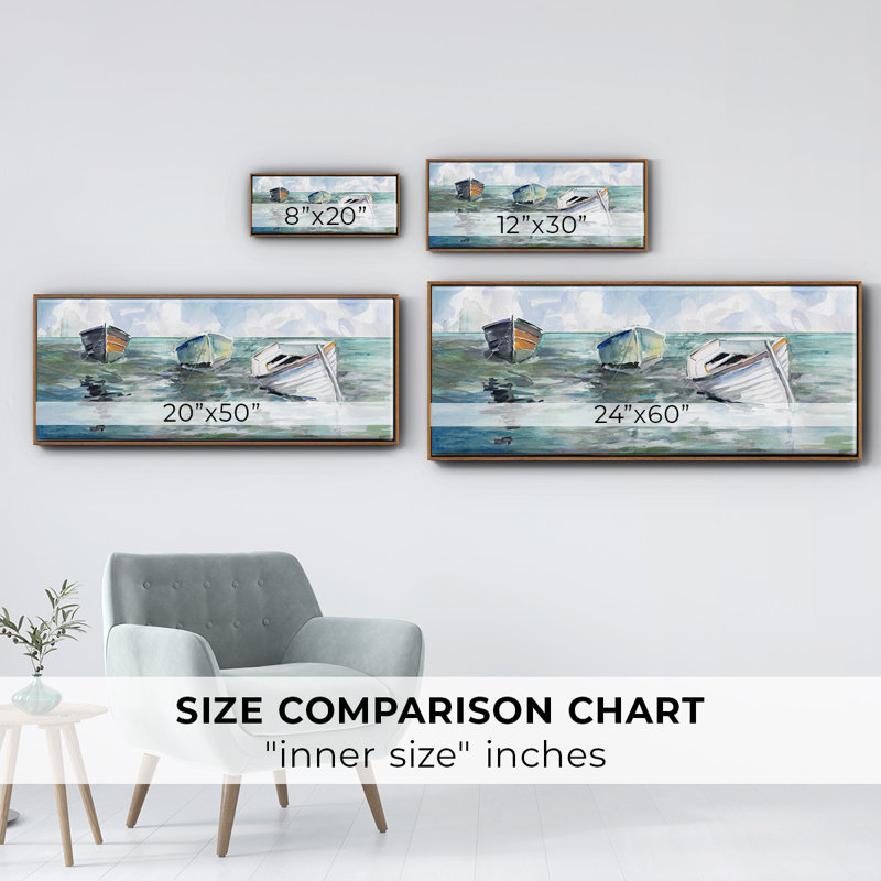 «Caught at Low Tide I», toile encadrée, H 20 po x l 50 po
