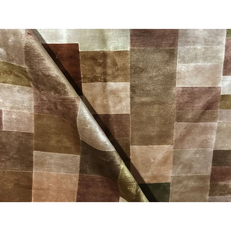 Wool Geometric Area Rug in Brown