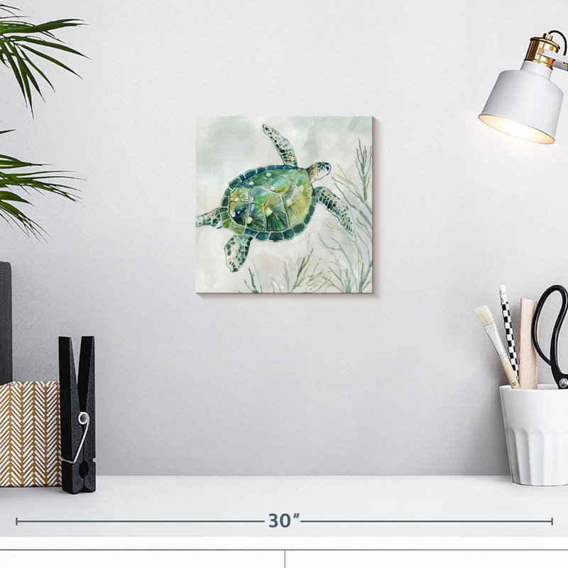 Crowle Seagrass Turtle I, 10" H x 10" W