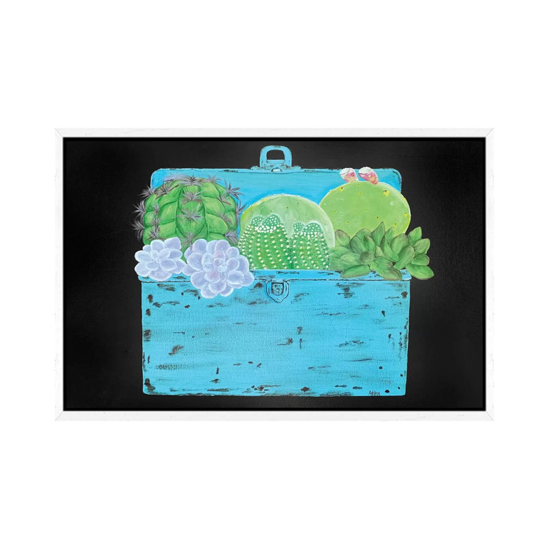 Cactus & Succulent Trunk by Ashley Bradley - Print on Canvas, 66.04 cm H x 45.72 cm W, Classic Brown Wood Framed