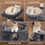 46" Burrowsville Cat Tree with Scratching posts & Perch Bed-1982350498
