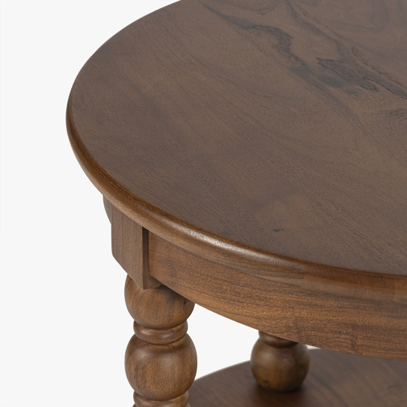 Isabel Spindle Solid Wood Round End Table