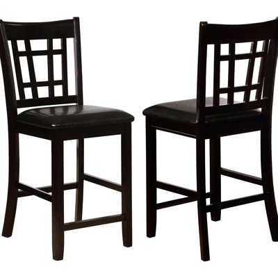 Tabourets à hauteur de comptoir à dossier (2 pièces) - Siège noir pour bureau 2 en arrière et salle à manger confortable