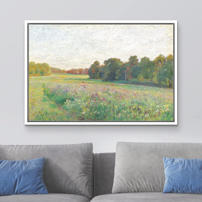 "IDÉE4WALL", reproduction d'art sur toile encadrée, printemps, été, fleur, forêt, nature sauvage, illustrations, beaux-arts, paysage décoratif, détente / calme pour le salon, la chambre à coucher, le bureau, impression sur toile