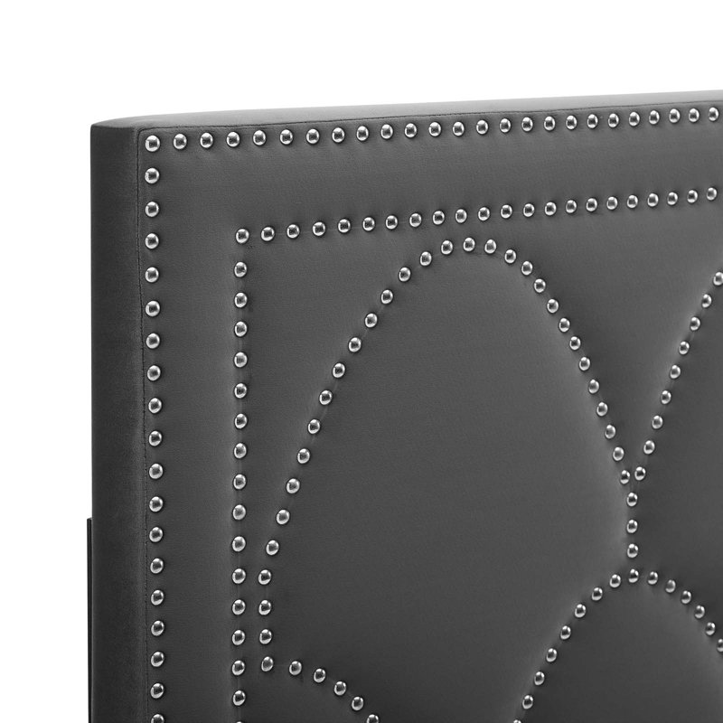 Tête de lit en velours Greta Performance de Modway, Simple, Gris anthracite