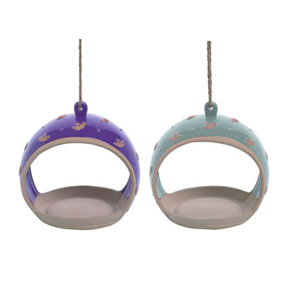 Terracotta Hanging Bird Feeder Set of 2 Spring Home Decorations