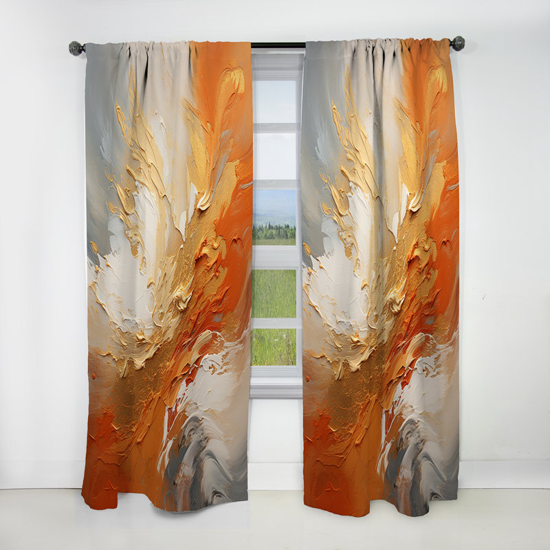 Rideau occultant à motif abstrait Golden Golden Surge, L 52 po x L 84 po