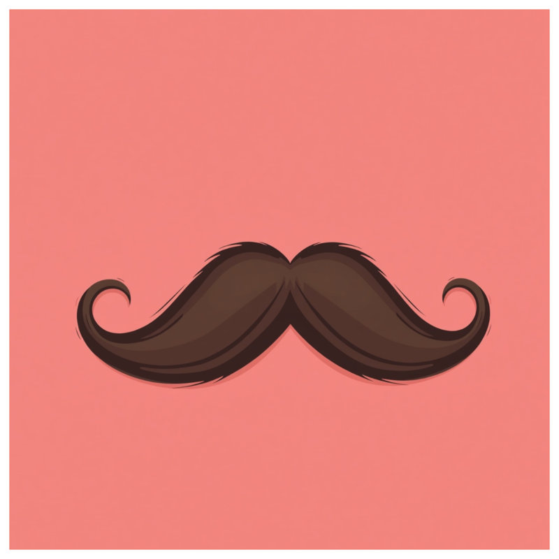 Couvertures de moustache enroulées brunes, L 50 po x H 60 po