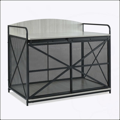 Grande cage de rangement pour chien de 42,8 pouces avec table de bout décorative pour chien de taille moyenne à grande de GO GO