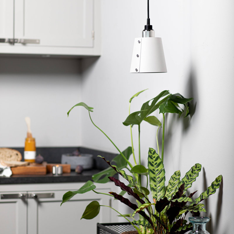 1 - Light Pendant, Stainless Steel, Stone