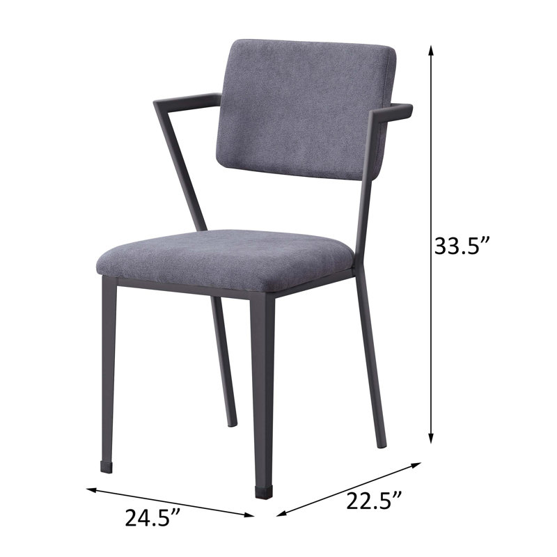 Chaise de bureau rembourrée à dossier ouvert, Mauve