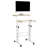 Mind Reader Standing Desk, Adjustable Height Laptop Workstation, Portable Rolling Desk on Wheels, Two-Tier Metal Frame, White