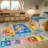 4x5ft Children's Area Rug, Alphabet Map Pattern, Faux Cashmere Non-Slip Carpet, Suitable for Living Room, Bedroom, Children's Room, Home Decor-277638915