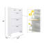 Armoire à chaussures à porte Shaker blanche matte - 2 tiroirs et espace ouvert pour le rangement principal avec tiroirs