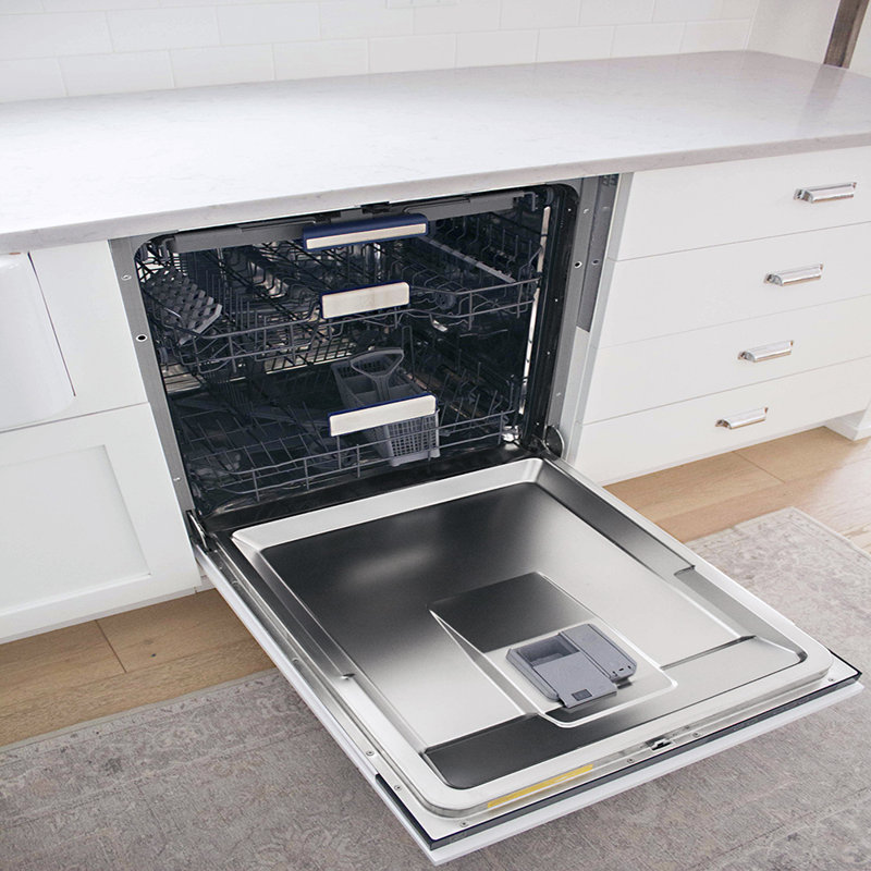 ZLINE Tallac Series 3rd Rack in Custom Panel Ready 24" 51 dBA Built-In Button Control Dishwasher with Stainless Steel Tub