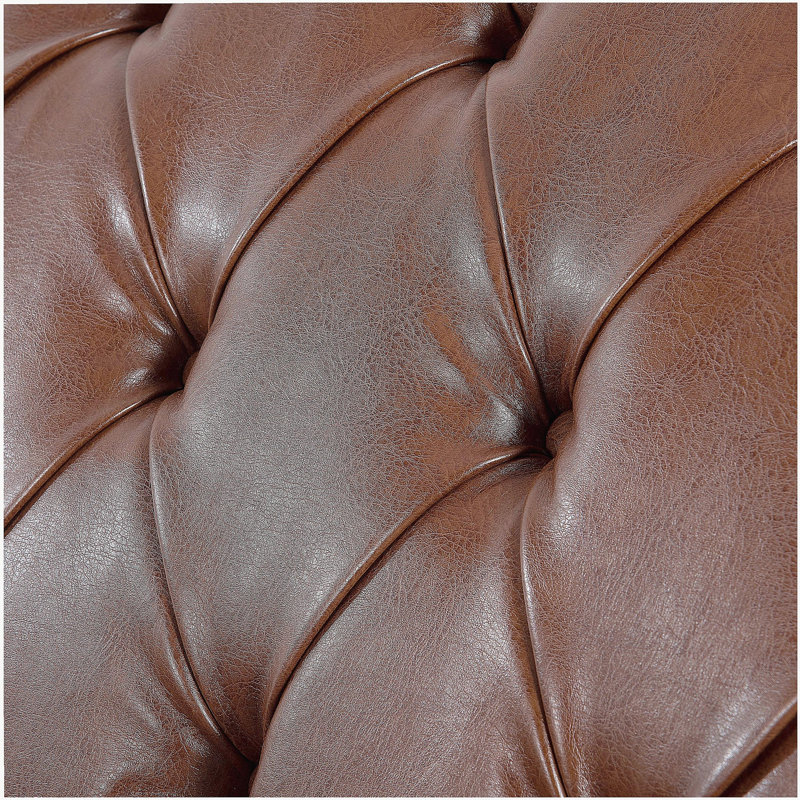 Chaise longue sans accoudoirs touffetée, Brun