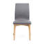 Chaise de salle à manger (2), chaises recouvertes de tissu gris foncé avec finition noyer, profondeur 22,05 po x l 20,67 po de largeur, 35,83 po de hauteur, assemblage requis 2, avec revêtement et P 19,93 po x l 21,64 po