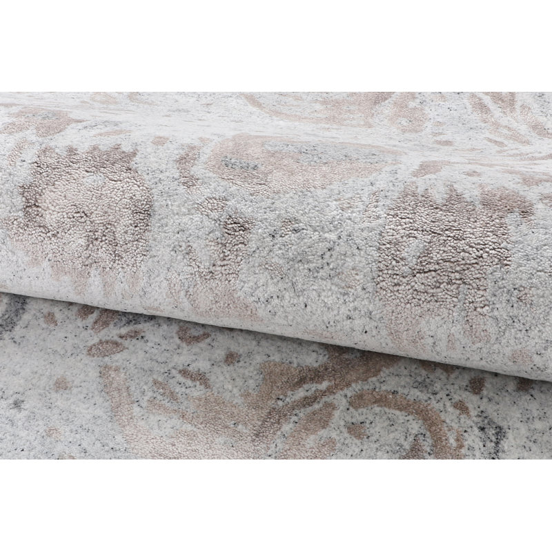 Abstract Area Rug in Gray, Rectangle 3' x 5'1"