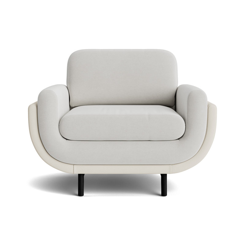Regatta Chair, Velvet - Silver/Greenwich Leather - Cream, Black