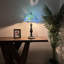 Lampe de table Bernia Tiffany vitrail vert avec ampoule DEL incluse et interrupteur à chaîne 22 po-2003969564