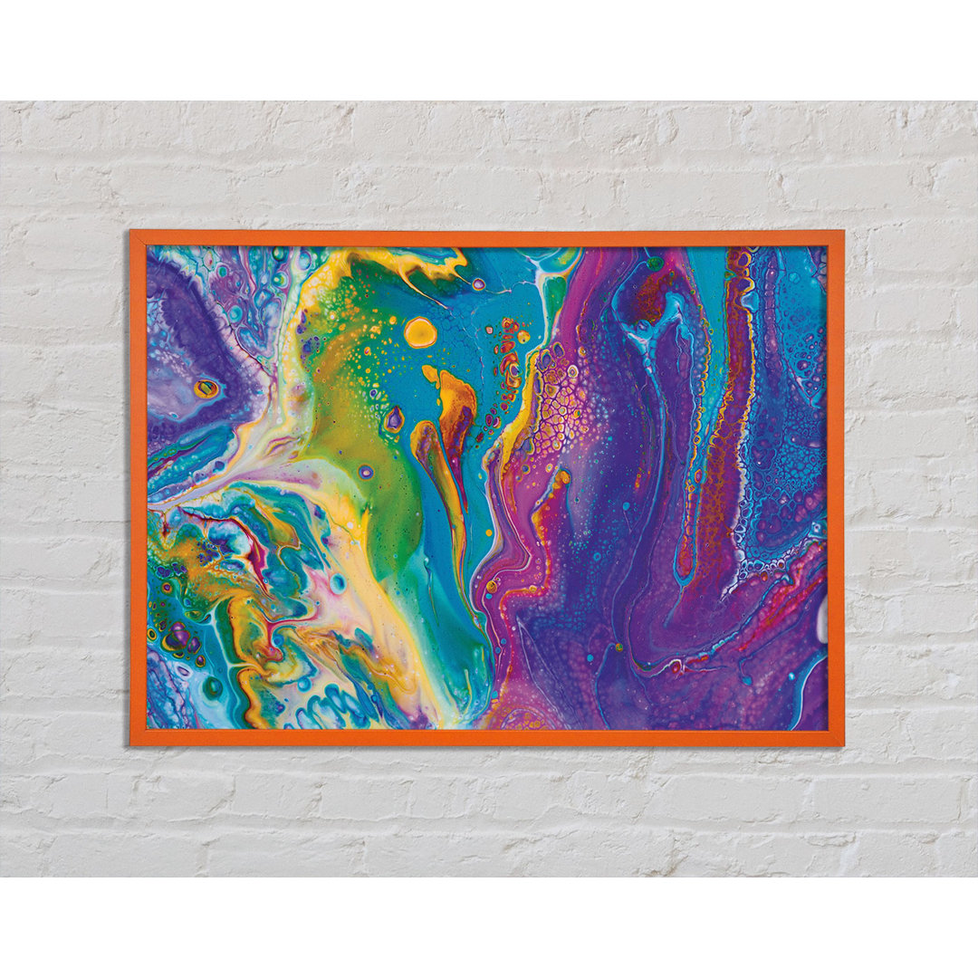 Multicoloured Swirls of Oil - Einzelner Bilderrahmen Kunstdrucke