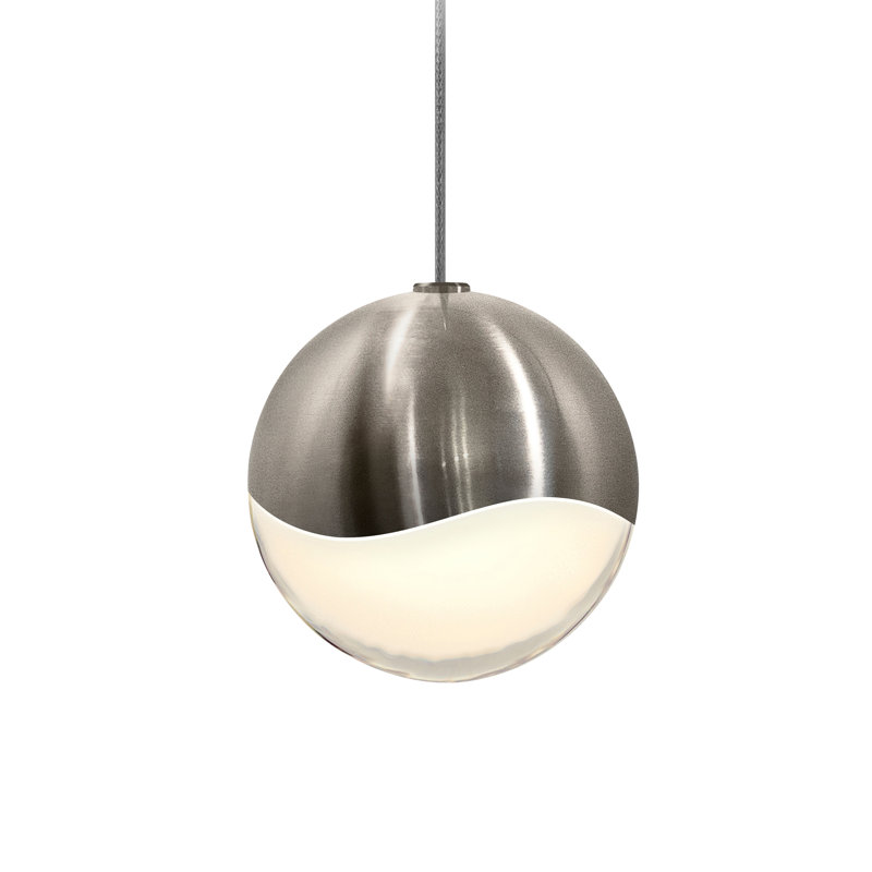 Luminaire suspendu sphère 1 lumière DEL Grapes ™, H 3,75 po x l 3,75 po x P 3,75 po, Nickel satiné