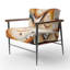 Chaise d'appoint rembourrée Burnt Orange Waves Abstract V-337604503