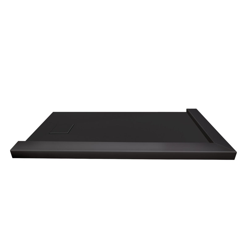 Base de douche Transolor Trimslate 67 po x 36 po avec double seuil réglable et drain de bout, Noir, noir, noir, noir