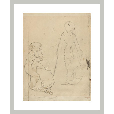 Study for Mary Cassatt at the Louvre" [verso]" by Edgar Degas -Framed Giclee Print
