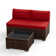 Ensemble de conversation modulaire en rotin 2 pièces avec table