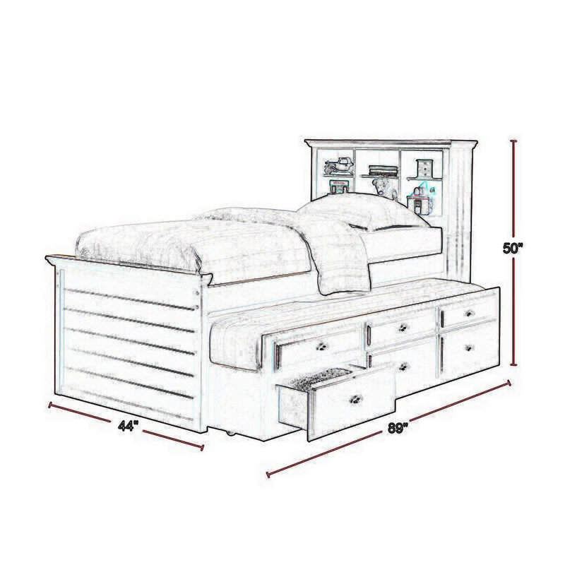 Grantley Kids Twin with Trundle with Drawers,  Dark Cherry