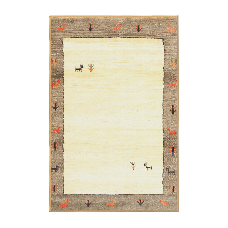 Tapis contemporain beige / gris, Rectangle 8 pi x 10 pi