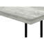 Table de salon - stratifié gris, table d'appoint en métal noir pour l'éclairage de la chambre à coucher