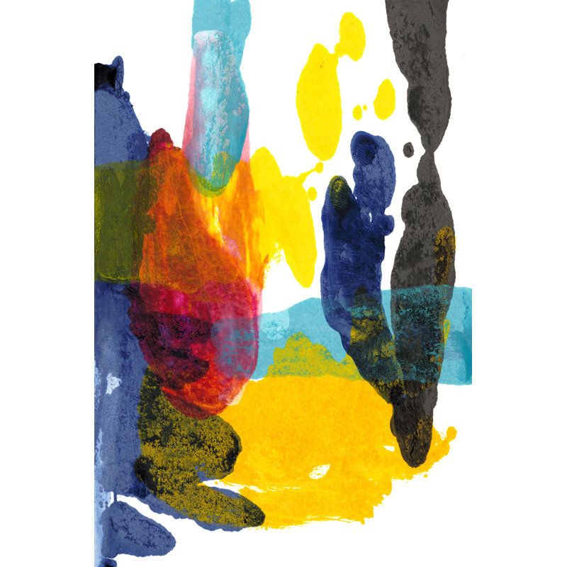 Paint Bloom III by Jodi Fuchs - Painting on Canvas, 30cm H x 20cm W, Black Floater Framed