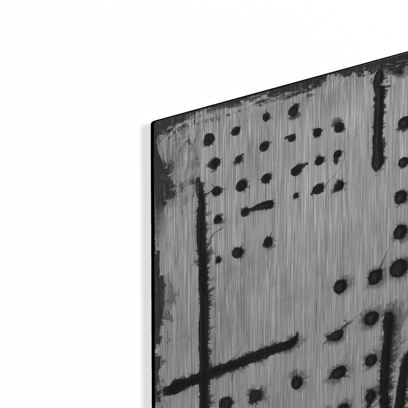 Art mural en métal luxueux «Scribed Platform 2» par Michael Willett, 24 po x 24 po, H 24 po x l 24 po