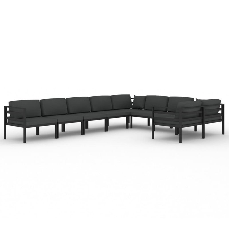 Ensemble modulaire de patio carré de 27,6 po de largeur avec coussins
