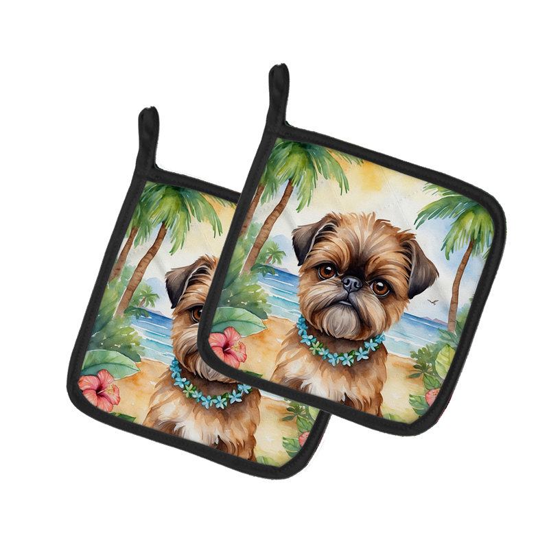Caroline's Treasures Luau Party Floral Polyester Potholder Set