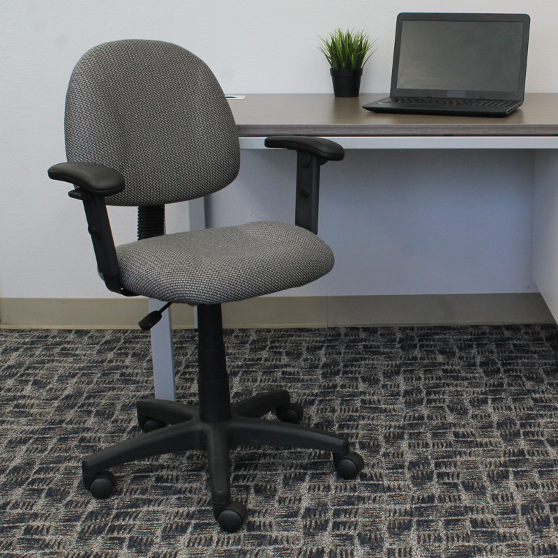 Task Chair, Gray Twill, Adjustable Arms