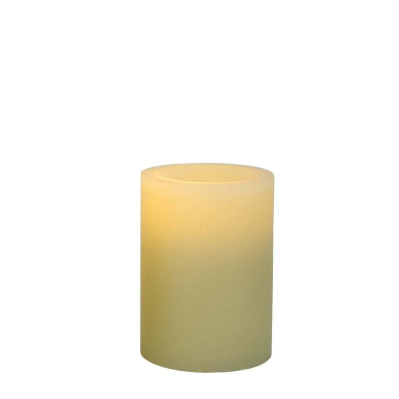 Bougie colonne sans flamme 5 po ivoire, 4" L x 3" W