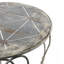 Table d'appoint ronde en fer 26 x 26 x 30 po, finition argentée patinée, table de bout décorative de style champêtre français avec pieds torsadés