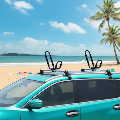 Universal Kayak Roof Rack Heavy Duty Kayak Carrier for Car, Black Metal Adjustable Kayak Rack for Kayak, Canoe, Paddle Board, Surfboard