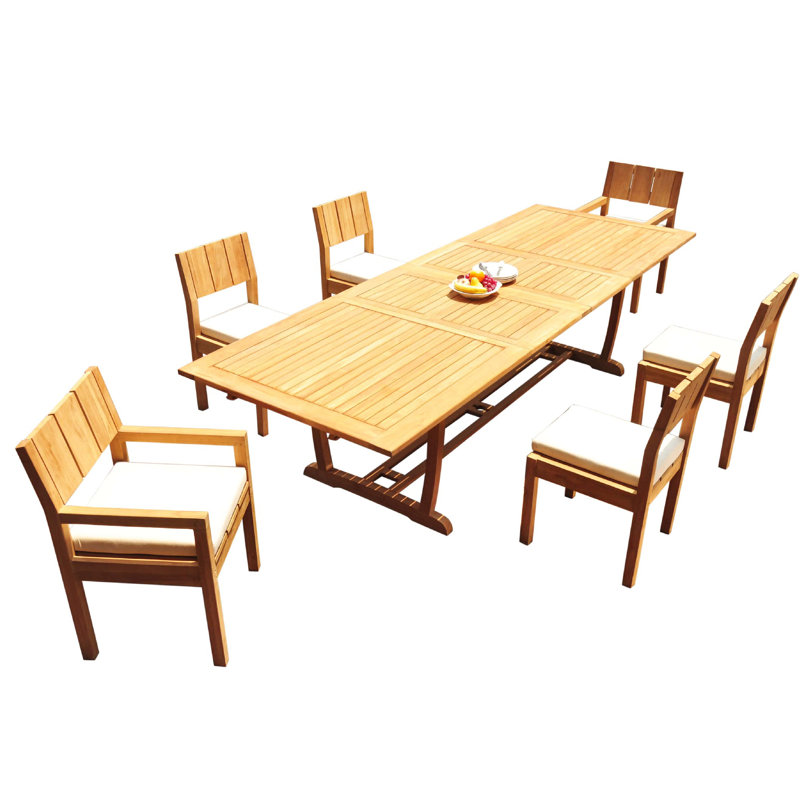 Ensemble repas 7 pièces teck Shoup