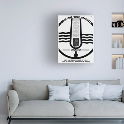 Unknown Artist Ducretet Radio Set, 1932 Canvas Art